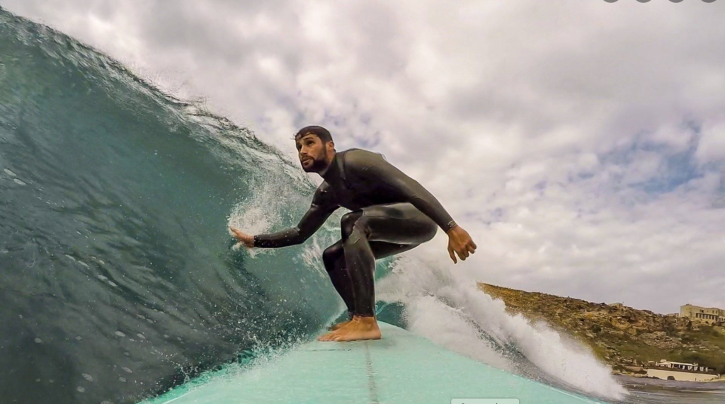 Liam Spiteri surfing, rip tide article