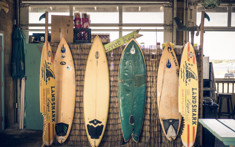 A collection of surfboards