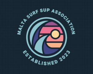 The logo of the Malta surf and SUP association