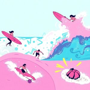 Surfing action at Phillip Island Pro 2025 in vibrant colors.