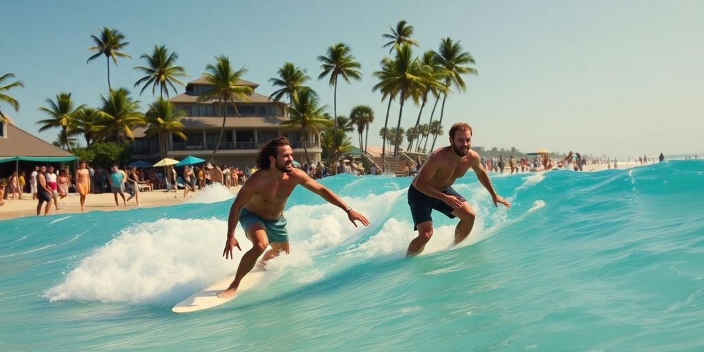Matthew McConaughey and Drew Brees surfing in Austin.