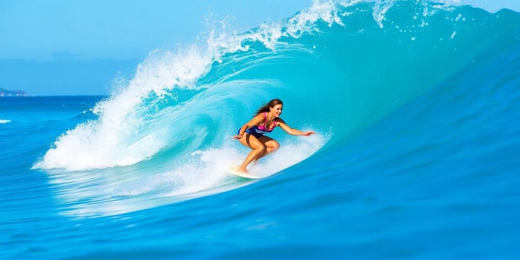 Molly Picklum surfing in Rio.