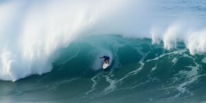 Surfer riding a wave at Margaret River.