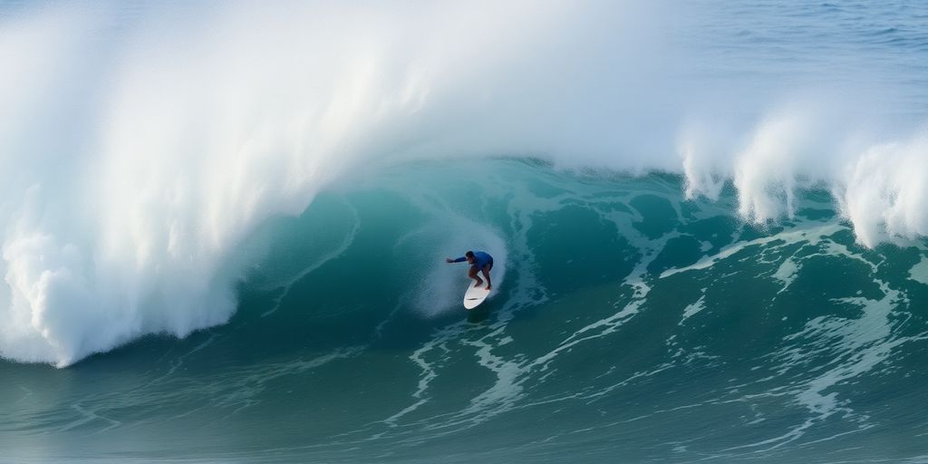 Surfer riding a wave at Margaret River.