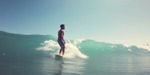 Gabriel Medina watches a surfing competition.