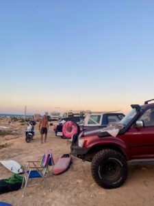 Surf jeeps in Malta near a bay