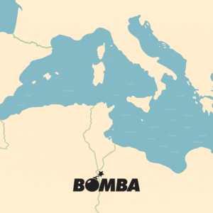 A map of the Mediterranean Sea showing the coast for surfing
