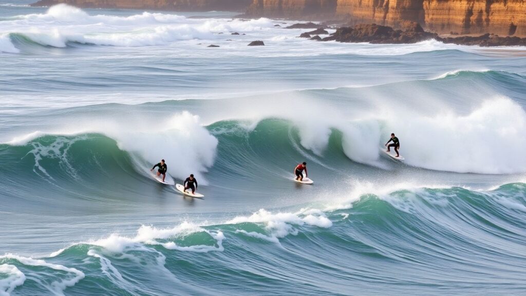 Surfers crash on waves at Margaret River competition