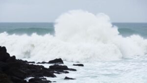 Dangerous high surf crashes on Southern California coast.