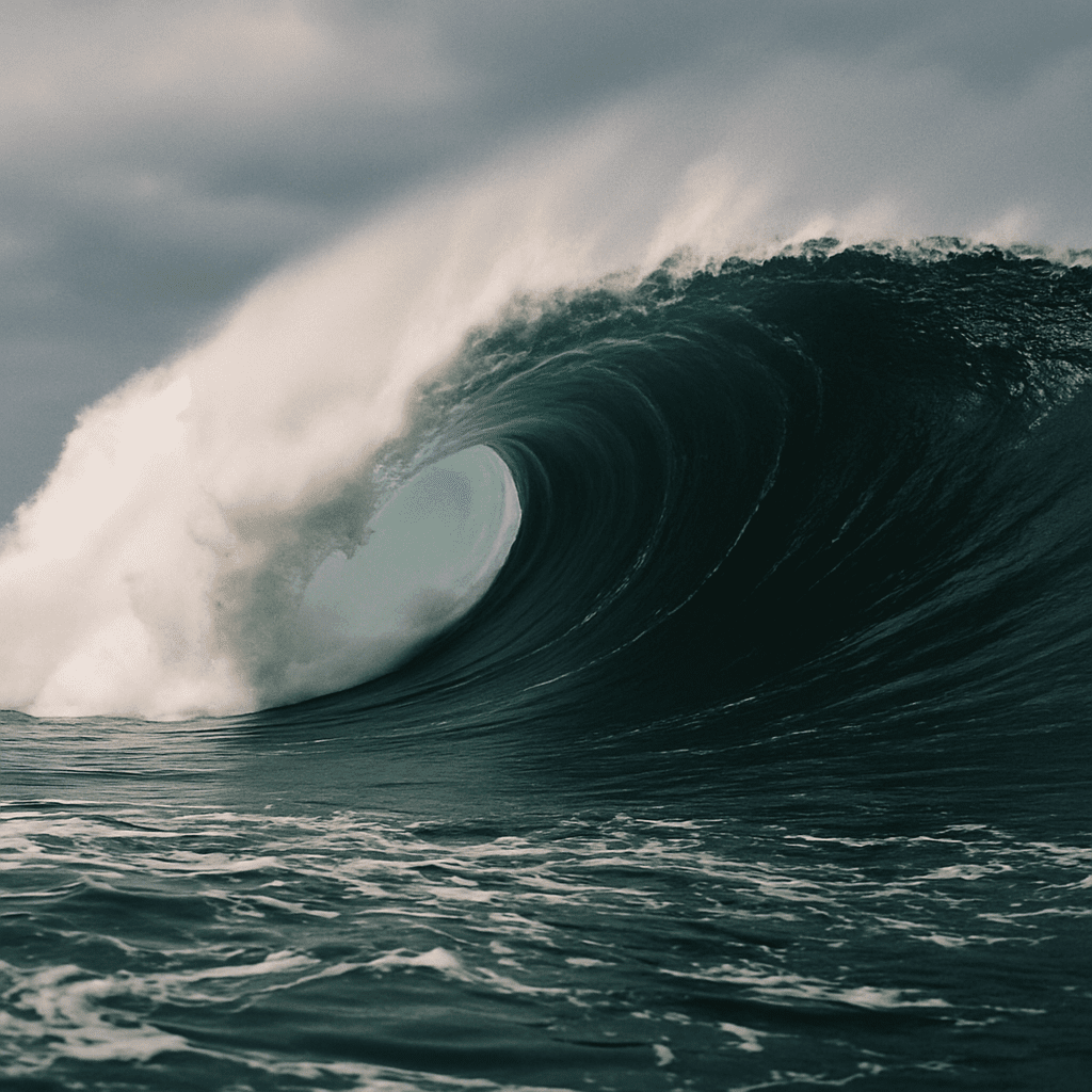 Big Wave barrelling offshore