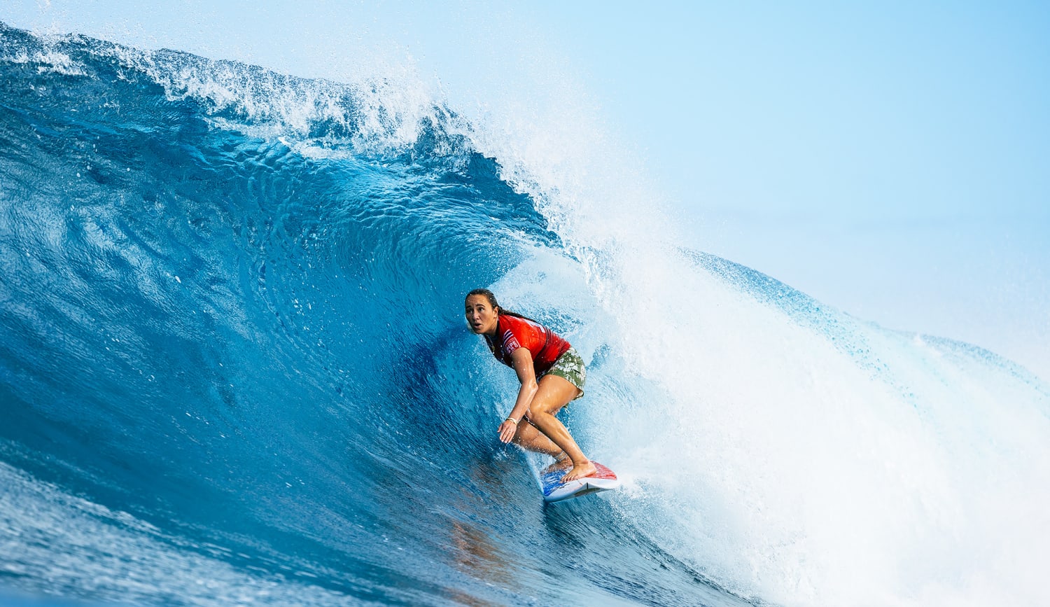Carissa Moore surfing a barrel