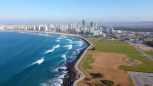 Boca Raton skyline with undeveloped land where surf park was planned.