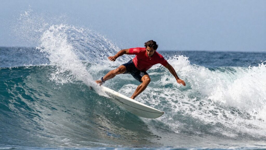 John John Florence surfing a large wave