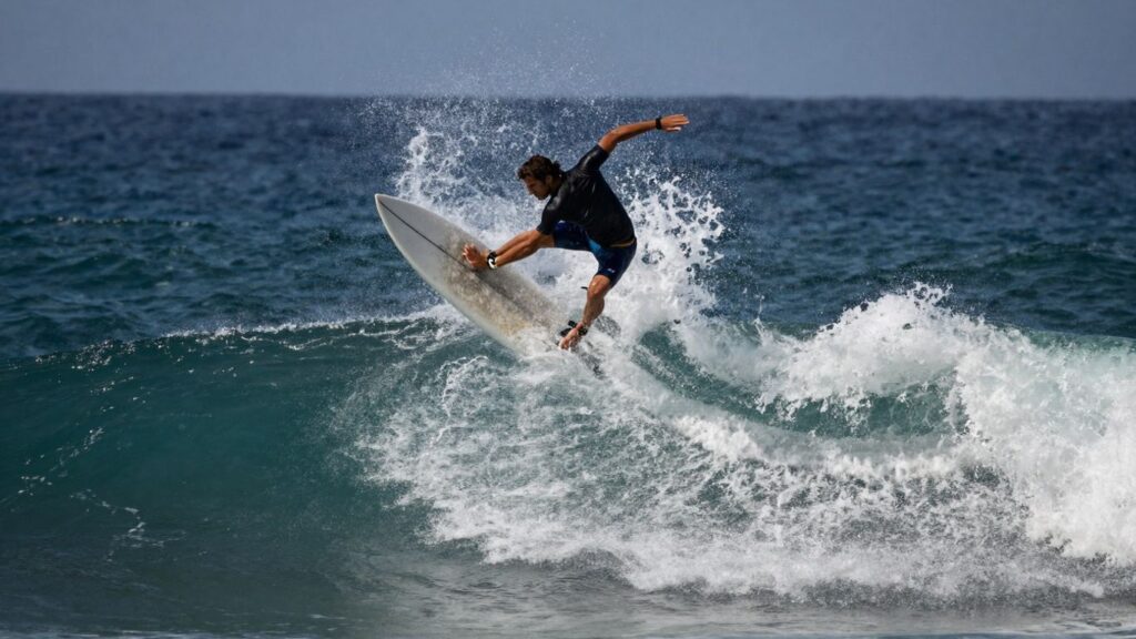 John John Florence surfing a large wave