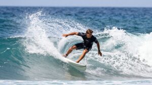 John John Florence surfing a large wave