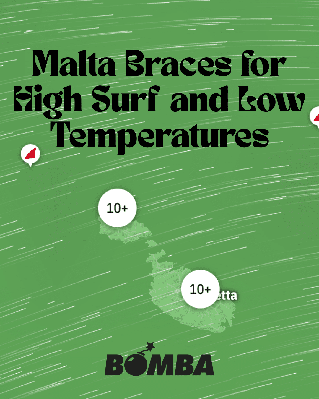 Photo showing wind direction over the Maltese islands